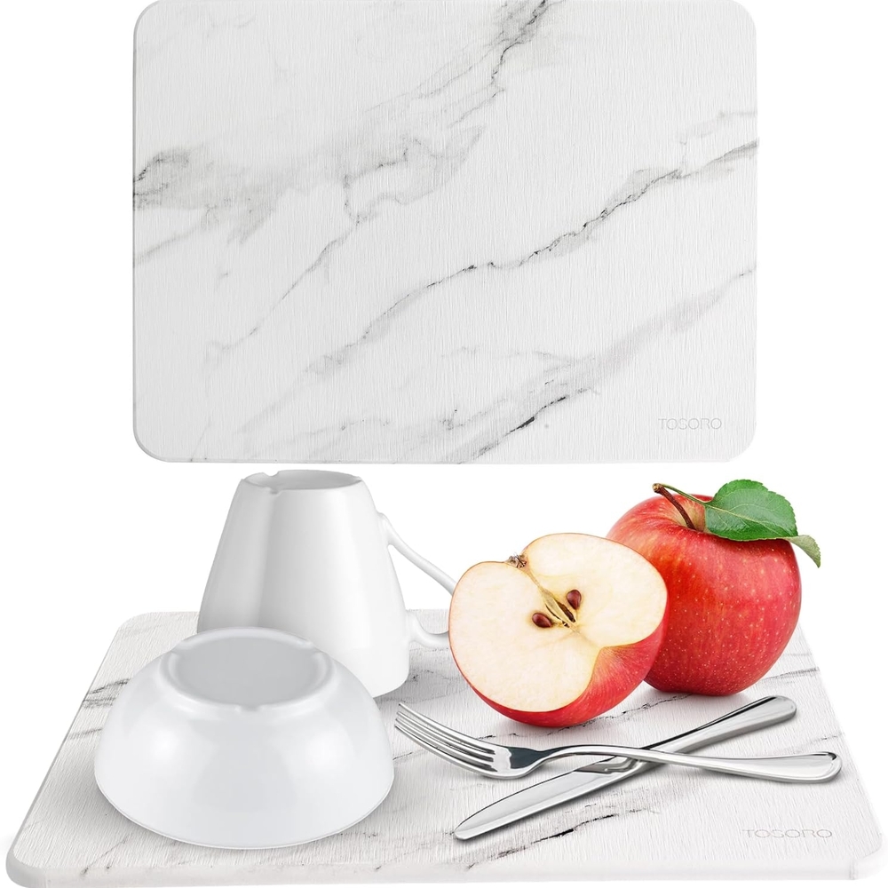 Diatomite Marble Stone Dish Drying Mat Rack